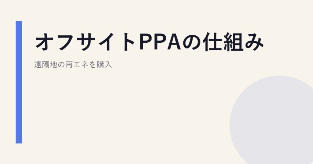 オフサイトPPAの仕組み｜遠隔地の再エネを購入